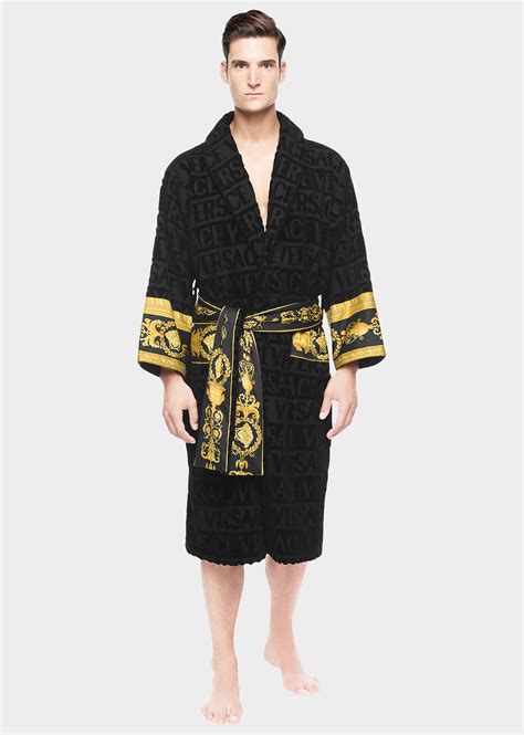 versace mens robe white|Versace robe men cheap.